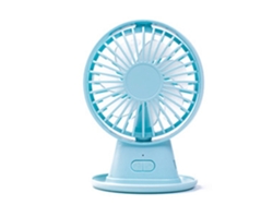 Mini ventilador de escritorio plegable USB con 2 aspas - Azul