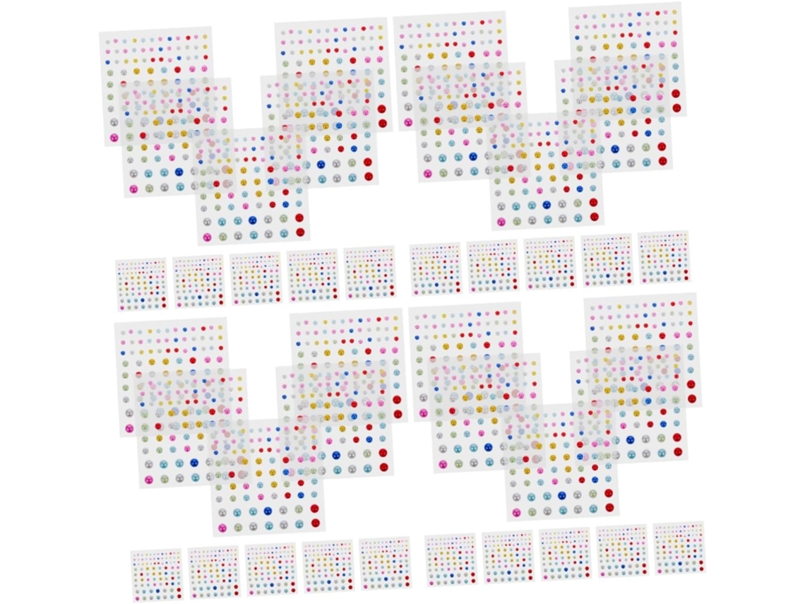 4 Conjuntos Autocollants Diamant Pour Le Visage Gemmes Bijoux Strass Transparents Adultos 10