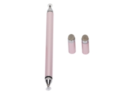 Lápiz Stylograph 2 en 1 de alta precisión y respuesta rápida, color rosa, para celulares y tabletas, luz dorada.