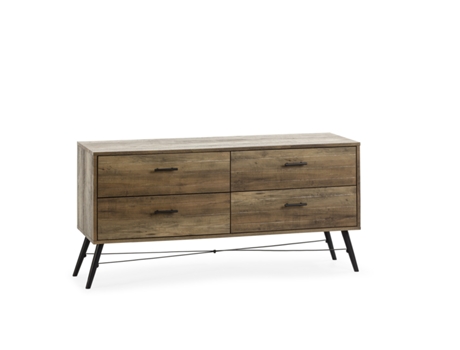 Mueble TV Clavel 4 cajones Color Rustic VS VENTA-STOCK 120 x 40 x 60