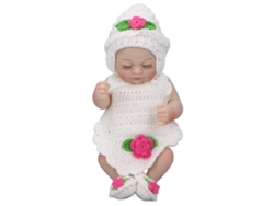 2026-muñeca Bebé Recién Nacido De Silicona 10 Pulgadas Realista Bonita Con Ropa Tejida Regalo De Cumpleaños Niña Ojos Cerrados