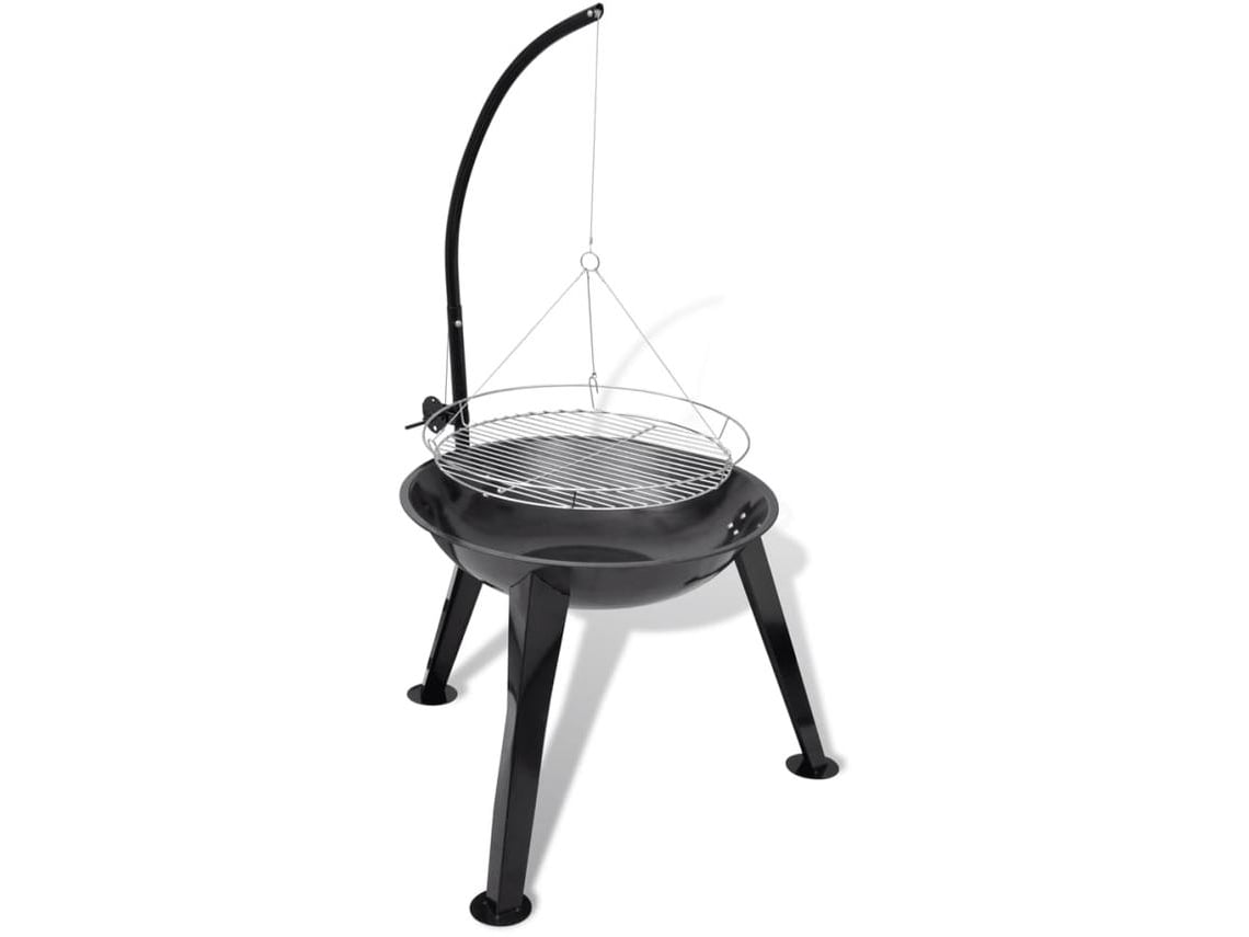 Barbacoa de carbón VIDAXL Negro Acero (72 x 123 cm)