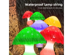 Guirnalda de luces solares con forma de hongo para exteriores, paquete de 6, 6 luces LED solares para caminos al aire libre, impermeables, para cercas, patios, decoración con