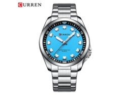 Reloj De Cuarzo Resistente Al Agua (azul Plateado), Reloj De Estilo Ejecutivo Para Hombre Con Corona Inclinada Y Correa De Acero Inoxidable.