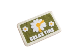 Tapete Antideslizante Suave Lavable Para Baño Toilette Set Margarita Verde Absorbente Decorativo