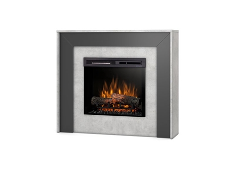 Chimenea LED eléctrica independiente ZUNI 23' Negro / Cemento 108.2 x 93.5 x 27.5 OUTINFIRE