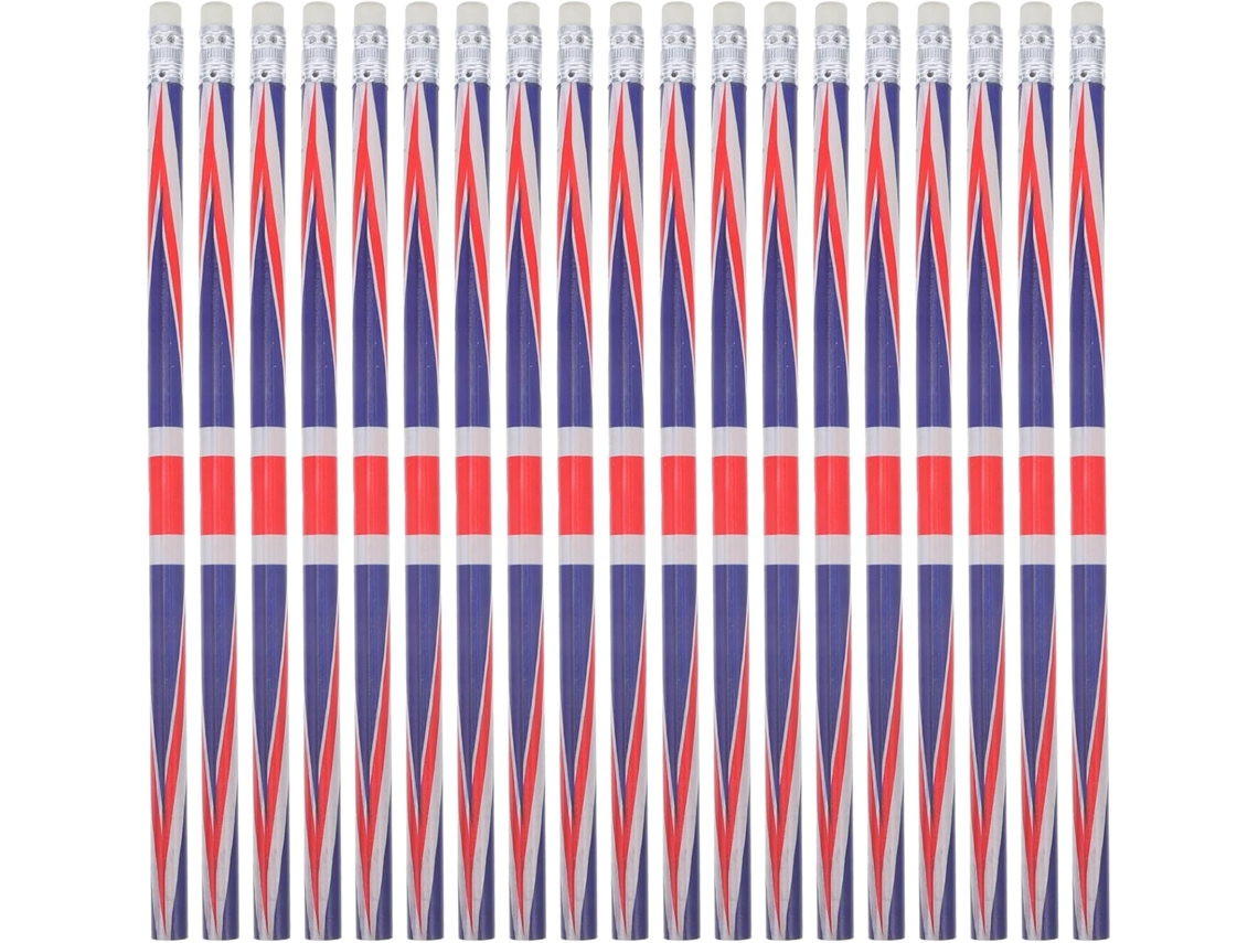 96 Lápices De Madera Con El Diseño De La Bandera Británica Y Goma De Borrar, Material Escolar.