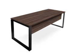 Mesa-Escritorio con Faldón. Estructura metálica abierta Negro. 180x80 cm. Nogal. OFILIKE