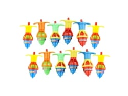 Ats-12 Piezas Giros Copio Para Niños Con Luces Led Parpadeantes Giratorios Juguete Portable Para Fiesta Navidad Regalo