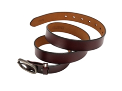 Cinturón Ajustable De Piel Sintética Con Hebilla De Aleación Para Pantalones Y Vestidos, Color Marrón, 115 Cm.