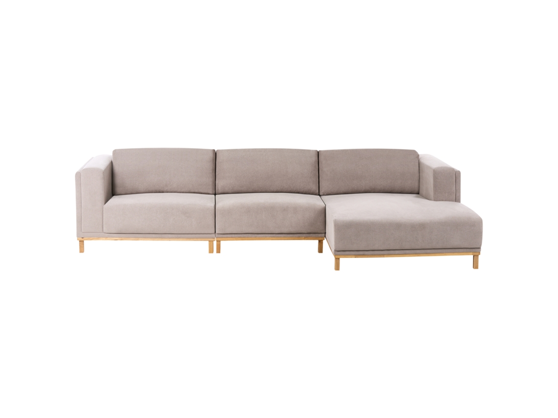 Sofá esquinero Beliani Veng en tejido beige 347x156x84