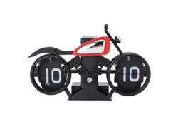 Reloj de péndulo mecánico Baok, fabricado en plástico PVC, para motocicletas, funciona con pilas, ideal para escritorios, dormitorios, salas de estar y oficinas, disponible en negro y rojo.