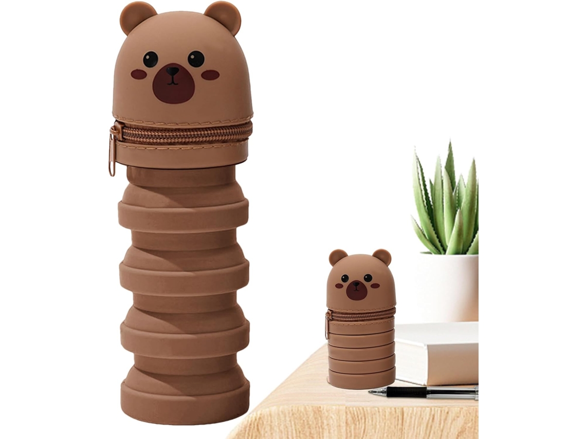 Portalápices de escritorio | Estuche extensible para lápices, organizador de silicona con diseño de dibujos animados de Vayotoy