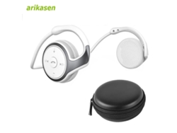 Auriculares Bluetooth MDUG 5.0 con pantalla, micrófono, asistente virtual y diseño plegable (blanco con estuche de transporte)