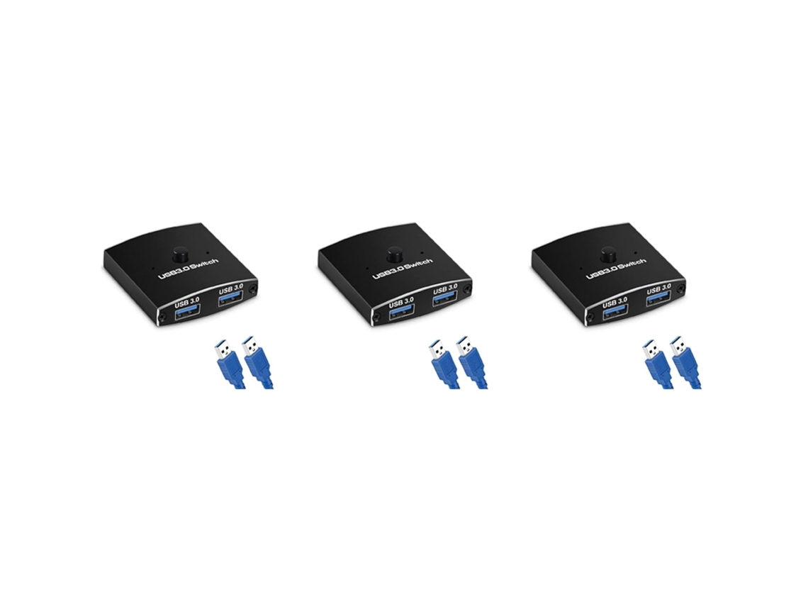Selector de conmutador KVM 2 en 1 USB 3.0 de 5 Gbps con 3 puertos, compartición bidireccional para impresora, teclado y ratón. SFUSHOS