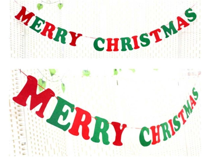 Adornos de Navidad WJS Pack 2 Merry Christmas