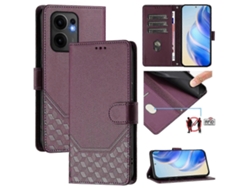 25-26 Honeycomb Embossing Rfid Leather Phone Case