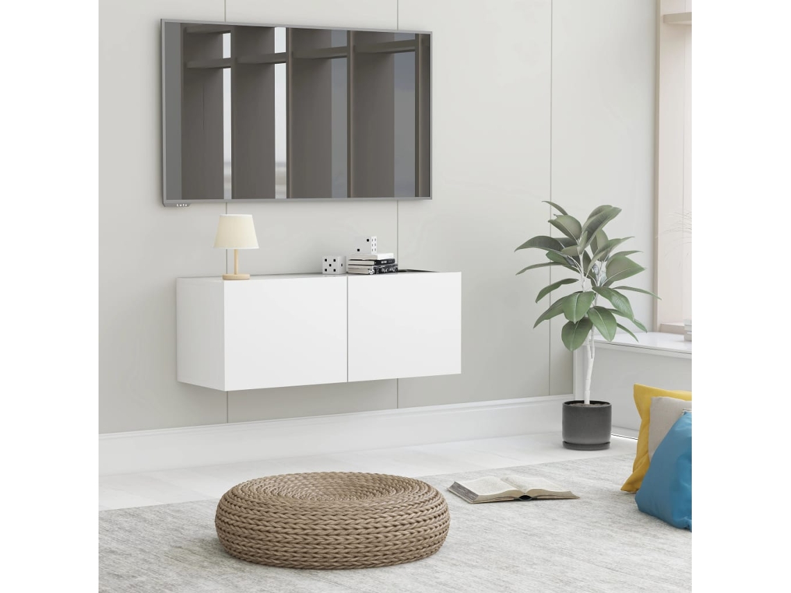 Mueble de TV 80x30x30 cm, derivados de madera, blanco, DKD HOME DECOR