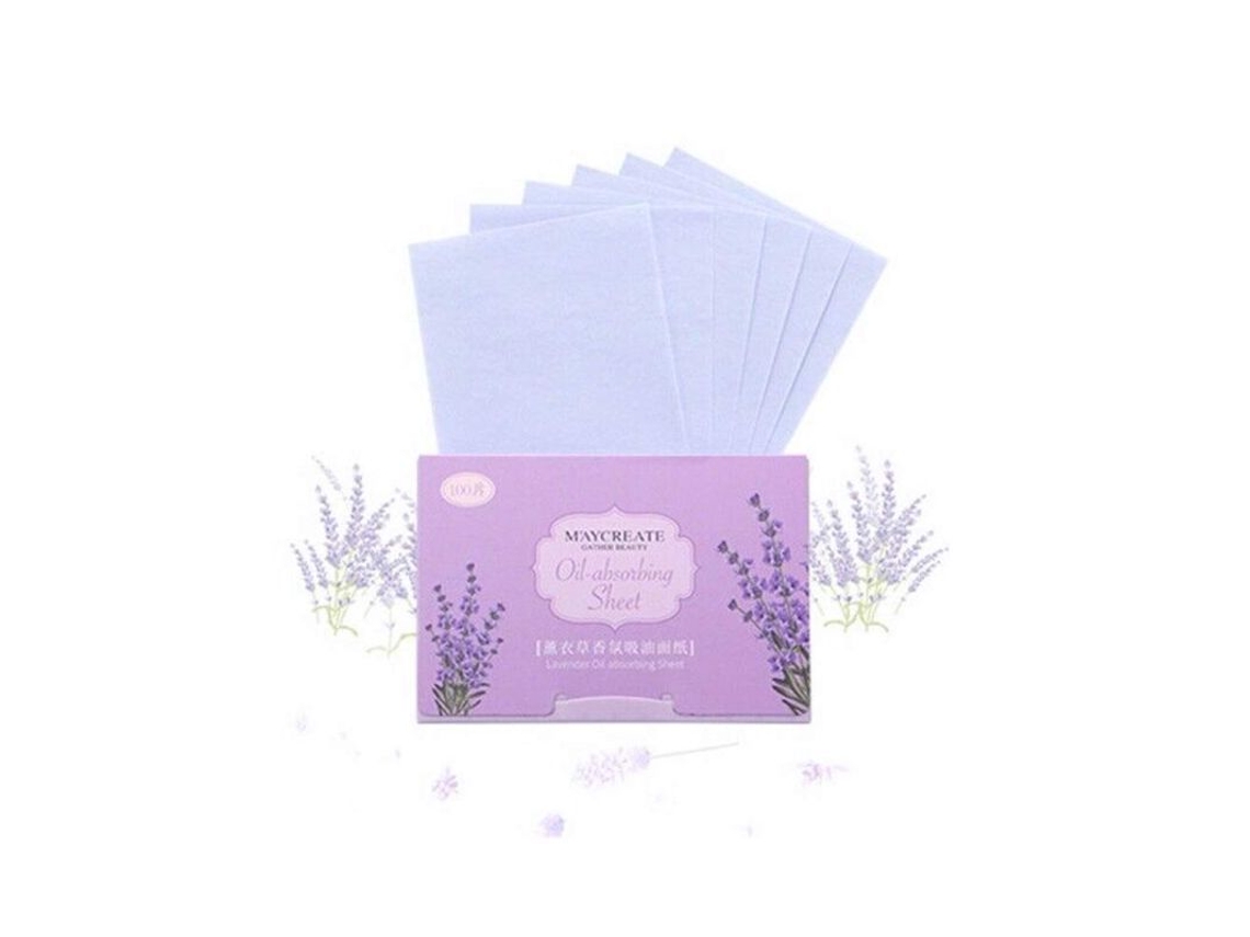 Papel Secante Facial De Lavanda Botánica, 100 Unidades - Elimina El Exceso De Brillo, Transpirable