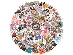 50 lindas pegatinas de Labubu, calcomanías de vinilo impermeables de dibujos animados kawaii para niños, adolescentes, portátiles y botellas de agua. Viewleaf