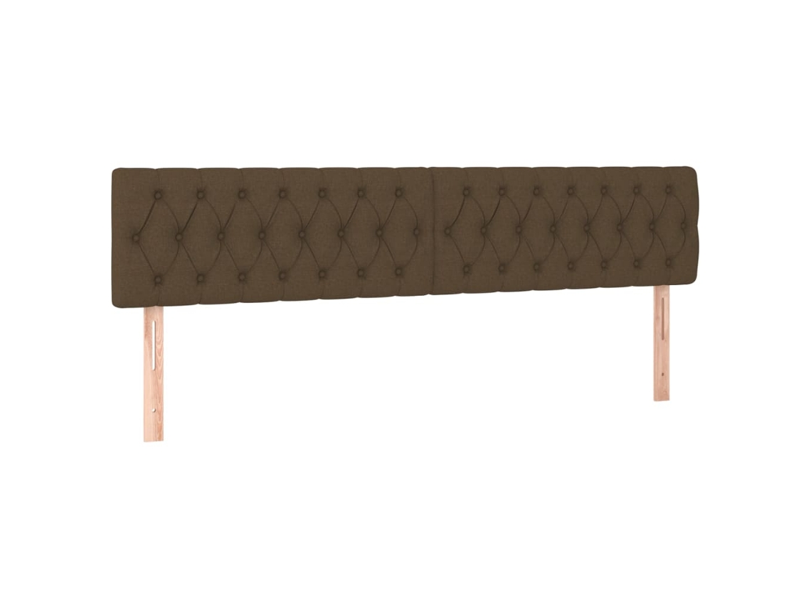 Juego de 2 cabeceros de cama de tela marrón oscuro MAISON EXCLUSIVE (90x7x78 cm)
