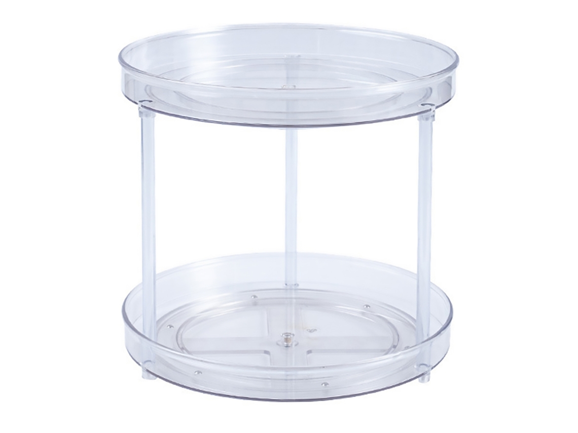Organizador Giratorio Transparente De Doble Capa 360° Para Condimentos De Cocina Y Maquillaje, Plato Giratorio Lazy Susan
