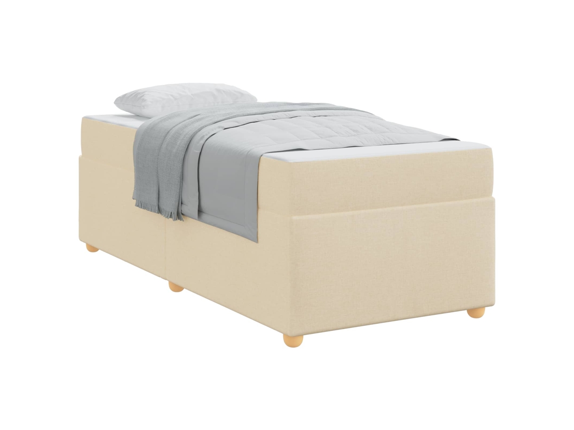 Maison Exclusive - Estructura De Cama Con Colchón Crema 90 X 190 Cm Tela