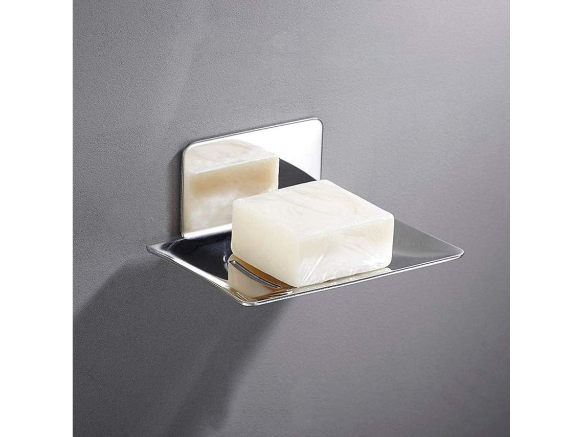 2026-plato De Jabón De Acero Inoxidable Sus304 Sin Taladrar Superficie Cromada Portajabón Moderno Baño