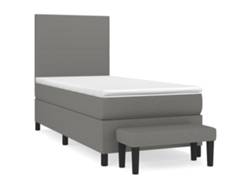 Maison Exclusive - Cama Box Spring Con Colchón Tela Gris Oscuro 80x200 Cm
