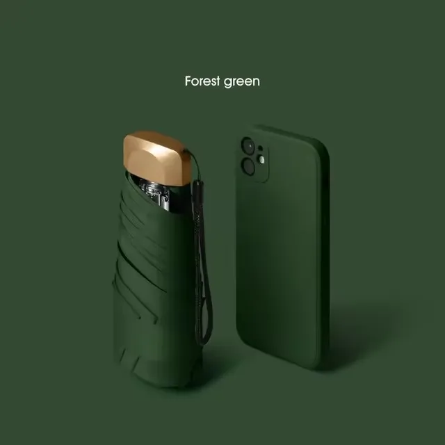 (verde Militar 6k) Mini Guarda-chuva De Bolso, Guarda-chuva Pequeno Para Proteção Solar, Guarda-chuva Impermeável, Guarda-chuva Dobrável De Vinil