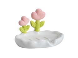 Jabonera creativa y bonita de PP con forma de flor, soporte para escurrir jabón doméstico para baño y hogar.