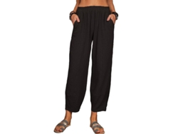 2026-pantalones Casuales Mujer De Tela Elástica Con Cintura Elástica Y Corte Recto Suelto
