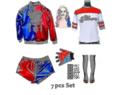 Disfraz De Harley Quinn Para Mujer Con Camiseta Chaqueta Guantes Y Peluca Para Halloween Y Fiestas L Solo Guantes