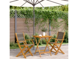 Conjunto Bistrô 3 Peças Polipropileno/madeira Maciça Cinzento Dkd Home Decor