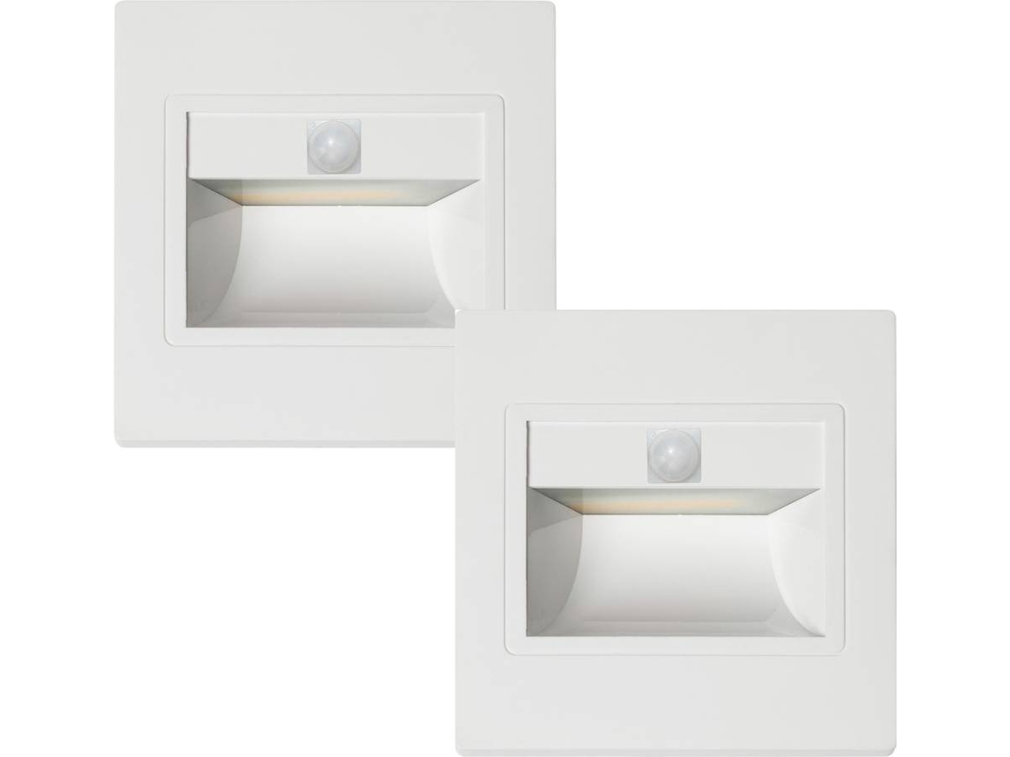 Juego 2 Focos LED SULION Aluminio 3000K (1.5W - Blanco - 9,3x9,3x3,2 cm)