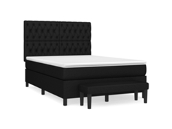 Maison Exclusive - Cama Box Spring Con Colchón Tela Negro 140x200 Cm