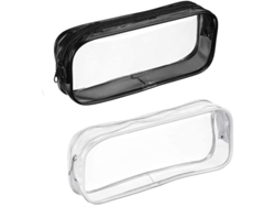 Estuche Transparente Con Cremallera Para Lápices Y Utensilios, Neceser Portátil E Impermeable (2 Unidades)