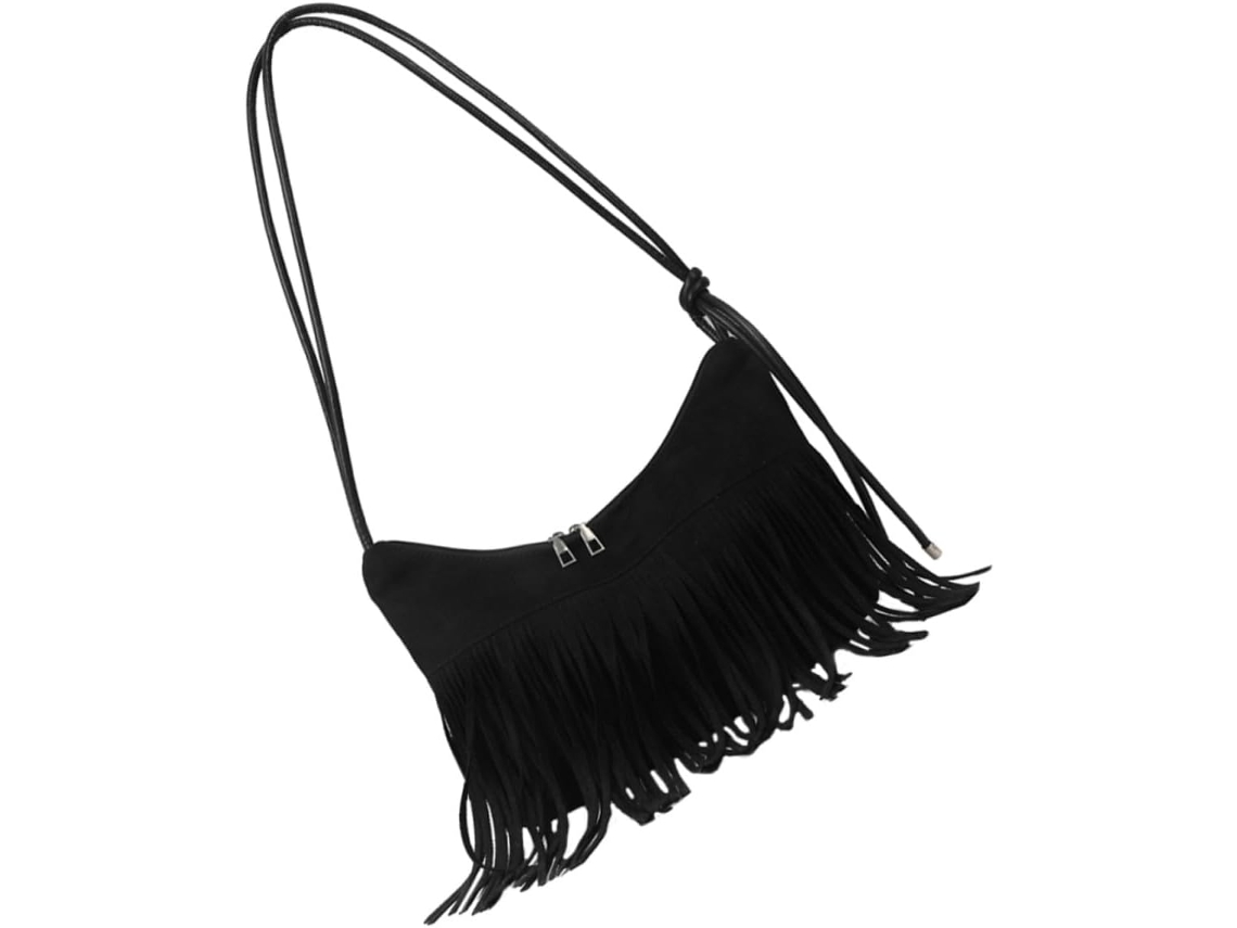 Elegante Bolso De Hombro Con Flecos Para Mujer, Hecho A Mano En Nailon, Estilo Casual, Para Llevar Debajo Del Brazo.