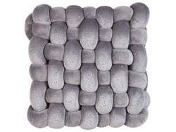 Cojín decorativo BELIANI Sirali de Terciopelo Gris 30x30x12