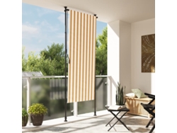 Estor exterior enrollable de 120 x 270 cm, tejido/acero, naranja y blanco, DKD Home Decor
