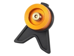 Adaptador para bombona de gas con soporte para camping.