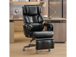 Cadeira Xxl Ergonomica Massagem E Aquecimento, Apoio Pés – Preta 150kg