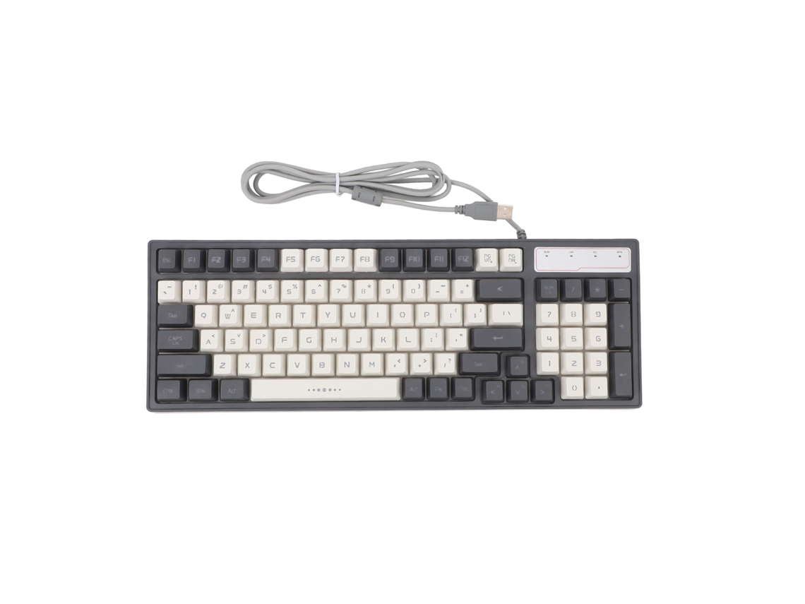 Teclado Gamer Rgb Com 96 Teclas Ajustável Efeito De Luz Responsivo Ergonomico Fio Para Pc E Escritório