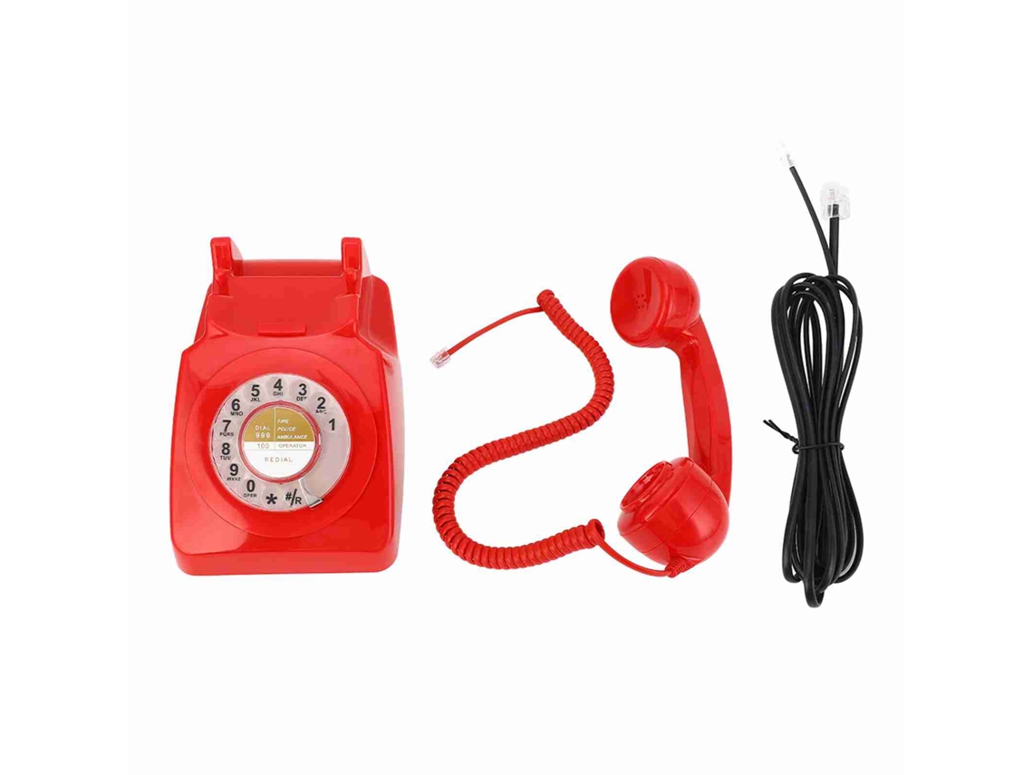 Teléfono Fijo Antiguo Con Marcador Giratorio Retro, Estilo Clásico (rojo)