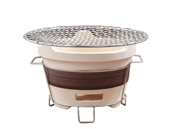 Parrilla portátil de carbón vegetal para acampar y hacer barbacoas, pequeña estufa redonda con rejilla de hierro para cocinar al aire libre.