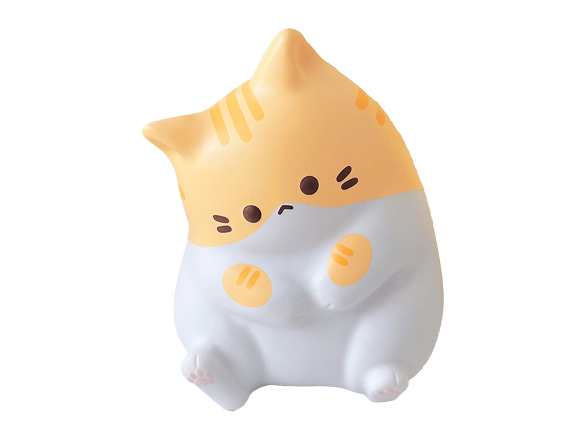 Juguete De Compresión Gatito Cariño Suave Pu Resiliencia Lenta Decorativo Amarelo Para Hogar Oficina Viaje