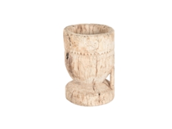 Macetero Teca Mortero Antiguo Natural 28x28x34,5cm