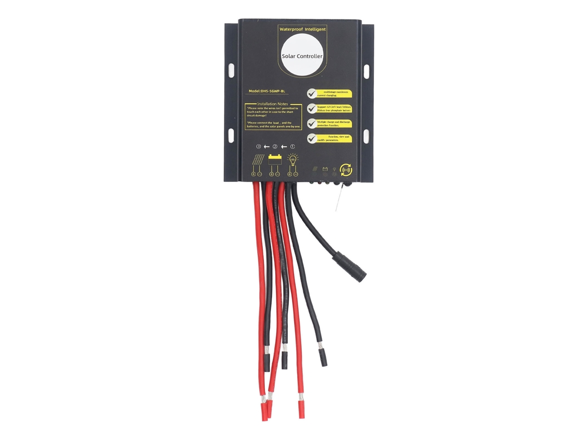Controlador De Carga Solar Pwm De 12-24 V Y 30 A Con Bluetooth, Resistente Al Agua, Para Baterías De Iones De Litio.