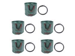 5 bolsas reutilizables para jardín, ideales para hojas y residuos, 60 litros, resistentes, perfectas para jardinería y poda de plantas.
