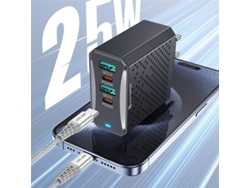 Cargador Usb Pd Uslion Bk303 De 100 W Con 4 Puertos 2usb-a2usb-c Pd Qc3.0, Adaptador De Pared De Carga Rápida, Enchufe Europeo Y Estadounidense